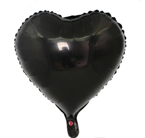 Kalp Folyo Balon Siyah 35 Cm 18 İnch