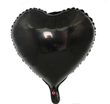 Kalp Folyo Balon Siyah 35 Cm 18 İnch