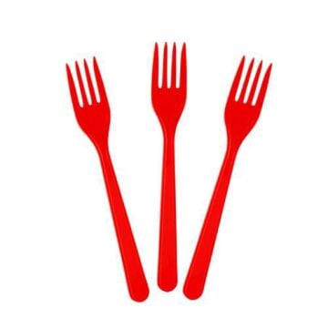 KIRMIZI PLASTİK ÇATAL ( 25 Lİ )
