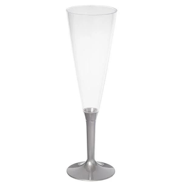 PLASTİK ŞAMPANYA BARDAĞI SİLVER 6 LI