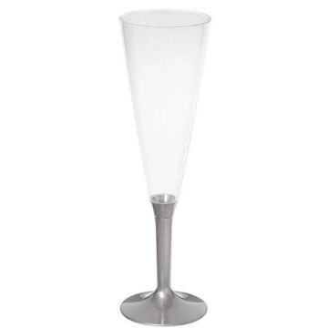 PLASTİK ŞAMPANYA BARDAĞI SİLVER 6 LI
