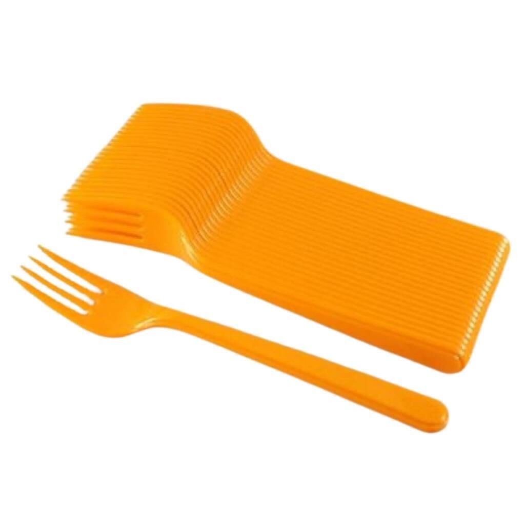 TURUNCU PLASTİK ÇATAL ( 25 Lİ )