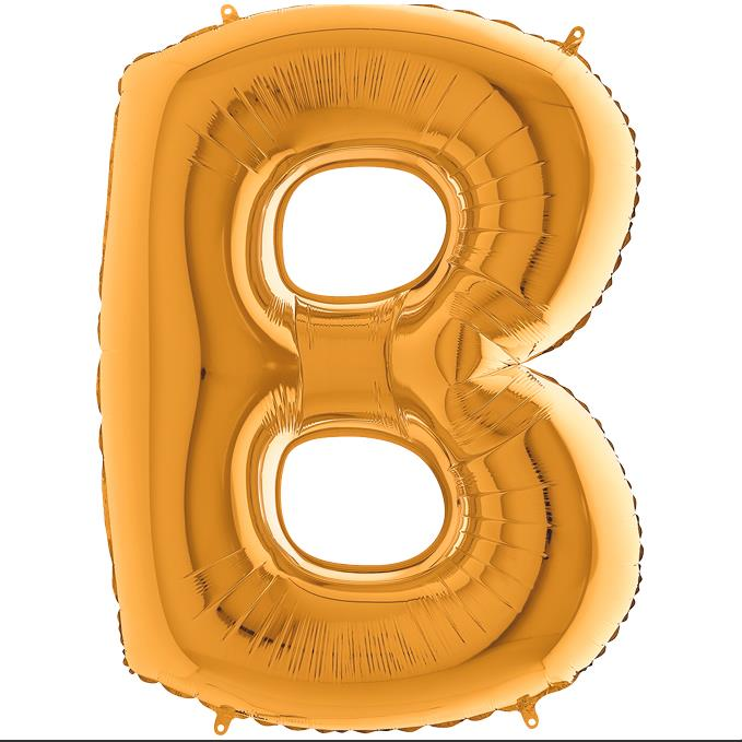 S/SHAPE FOİL BALON - LETTER -B- GOLD