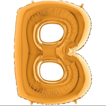 S/SHAPE FOİL BALON - LETTER -B- GOLD