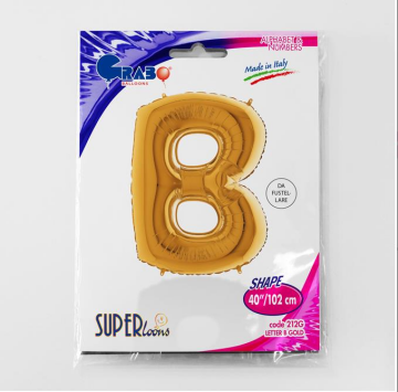 S/SHAPE FOİL BALON - LETTER -B- GOLD