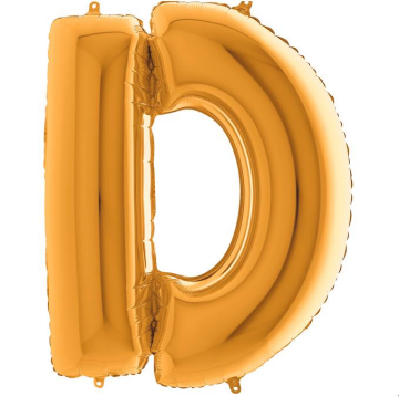 S/SHAPE FOİL BALON - LETTER -D- GOLD