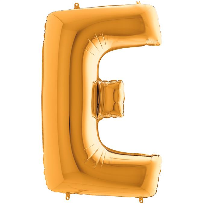 S/SHAPE FOİL BALON - LETTER -E- GOLD