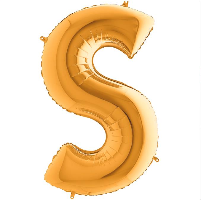 S/SHAPE FOİL BALON - LETTER -S- GOLD