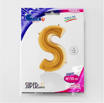 S/SHAPE FOİL BALON - LETTER -S- GOLD