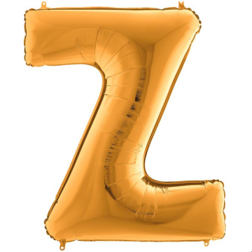 S/SHAPE FOİL BALON - LETTER -Z- GOLD