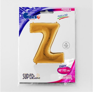 S/SHAPE FOİL BALON - LETTER -Z- GOLD