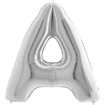 S/SHAPE FOİL BALON - LETTER -A- SILVER