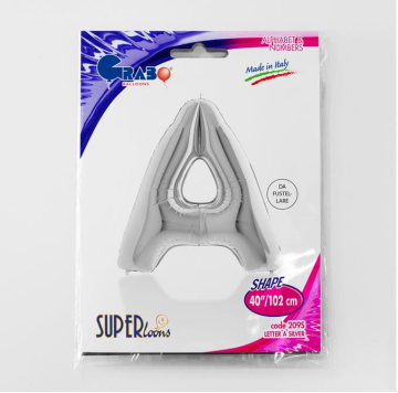 S/SHAPE FOİL BALON - LETTER -A- SILVER