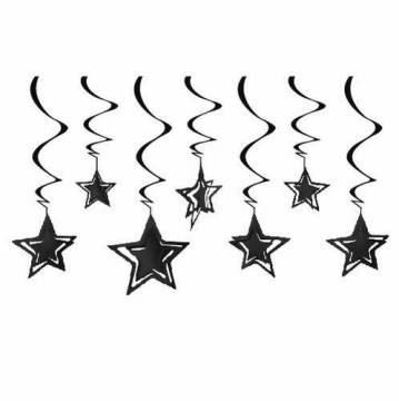 3 BOYUTLU YILDIZ TAVAN SARKIT SÜS - SİYAH