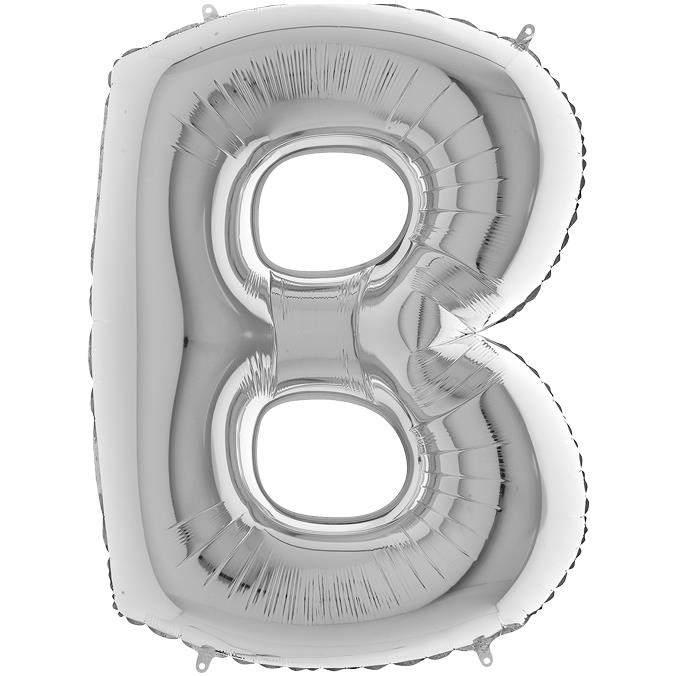 S/SHAPE FOİL BALON - LETTER -B- SILVER