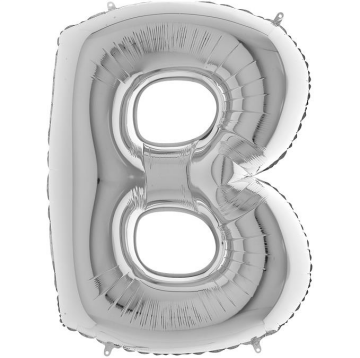 S/SHAPE FOİL BALON - LETTER -B- SILVER