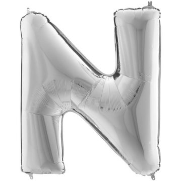 S/SHAPE FOİL BALON - LETTER -N- SILVER