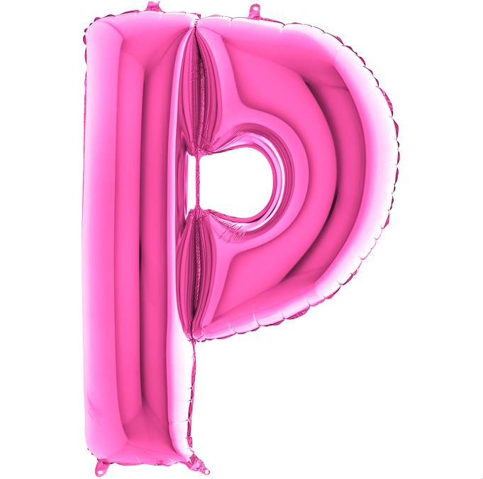S/SHAPE FOİL BALON - LETTER -P- PINK