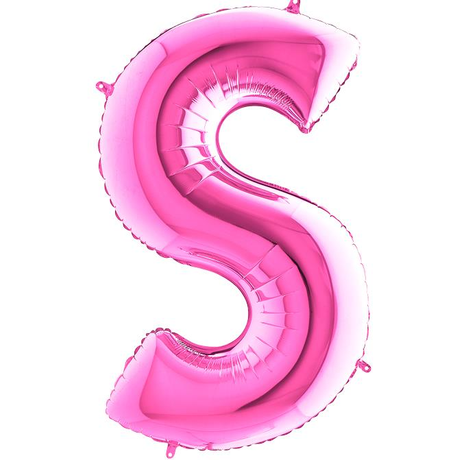 S/SHAPE FOİL BALON - LETTER -S- PINK