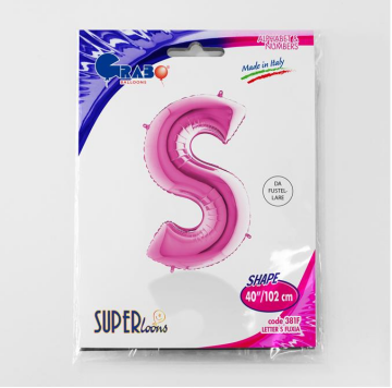 S/SHAPE FOİL BALON - LETTER -S- PINK