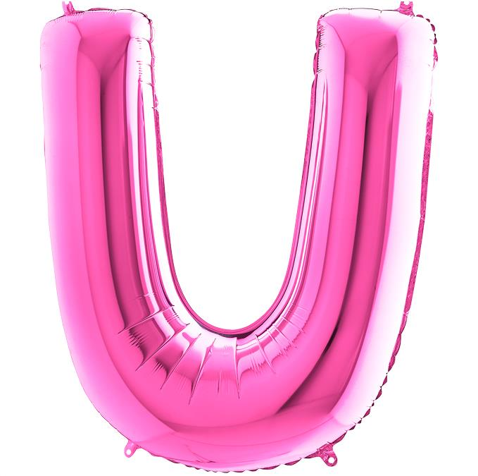 S/SHAPE FOİL BALON - LETTER -U- PINK