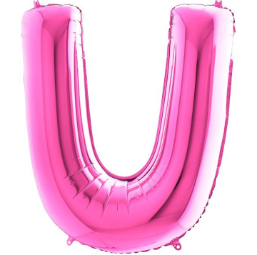 S/SHAPE FOİL BALON - LETTER -U- PINK