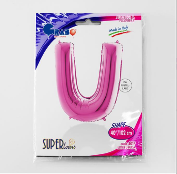 S/SHAPE FOİL BALON - LETTER -U- PINK