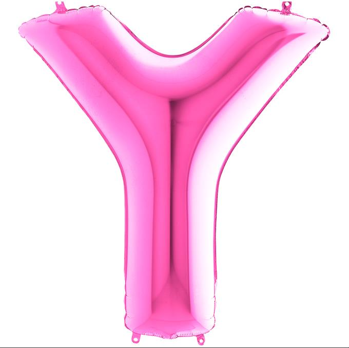 S/SHAPE FOİL BALON - LETTER -Y- PINK