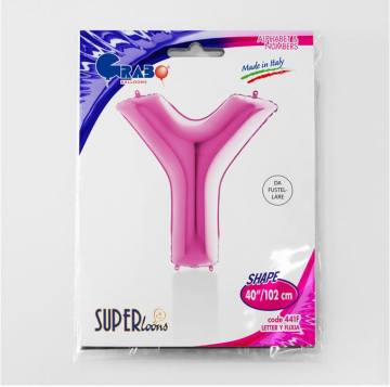 S/SHAPE FOİL BALON - LETTER -Y- PINK