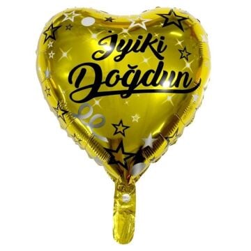 18'' KALP İYİ Kİ DOĞDUN GOLD FOLYO BALON