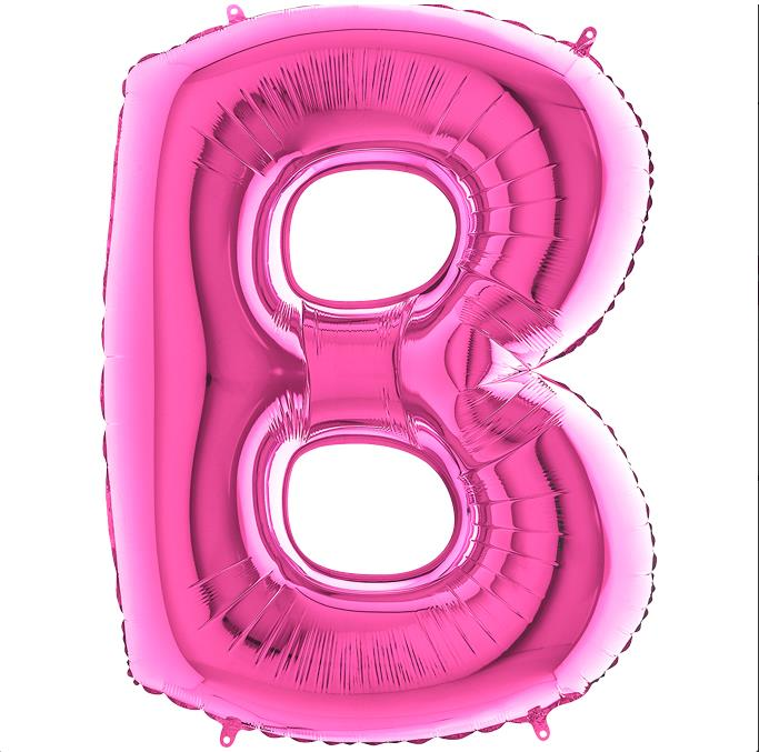 S/SHAPE FOİL BALON - LETTER -B- PINK