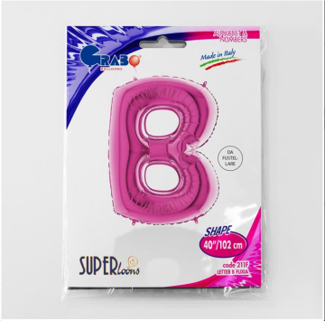 S/SHAPE FOİL BALON - LETTER -B- PINK