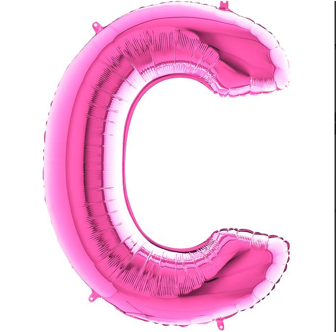 S/SHAPE FOİL BALON - LETTER -C- PINK