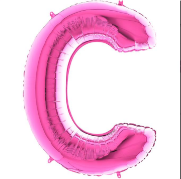 S/SHAPE FOİL BALON - LETTER -C- PINK