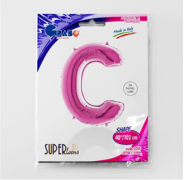 S/SHAPE FOİL BALON - LETTER -C- PINK