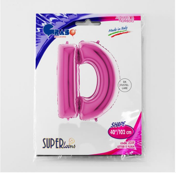 S/SHAPE FOİL BALON - LETTER -D- PINK