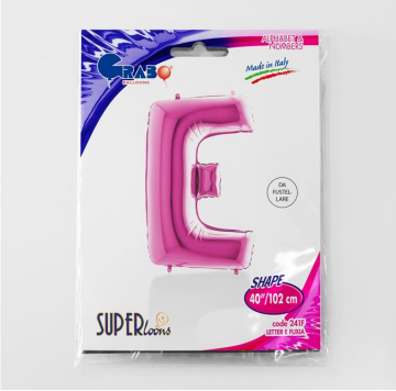 S/SHAPE FOİL BALON - LETTER -E- PINK