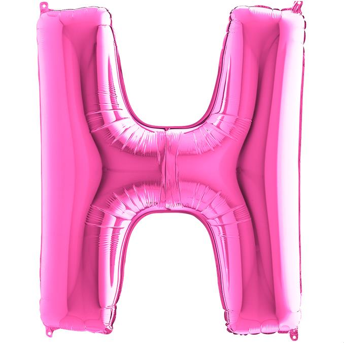 S/SHAPE FOİL BALON - LETTER -H- PINK
