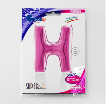 S/SHAPE FOİL BALON - LETTER -H- PINK