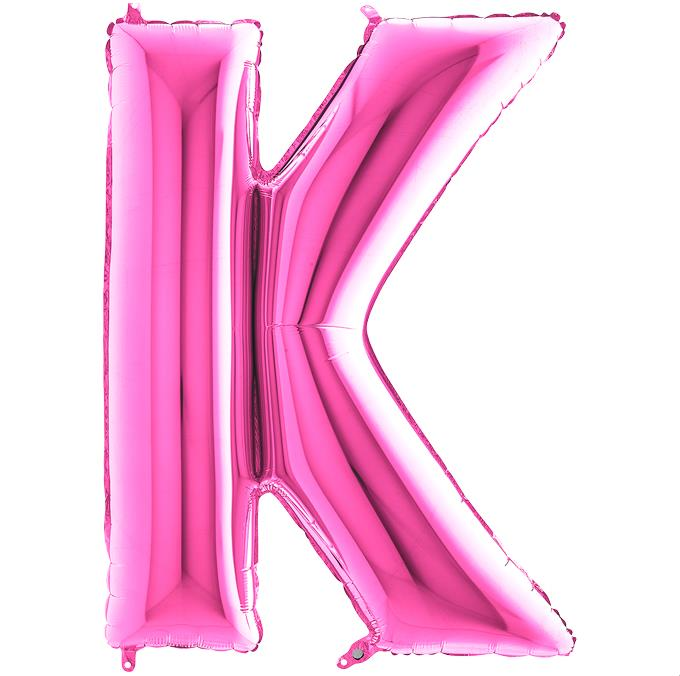 S/SHAPE FOİL BALON - LETTER -K- PINK