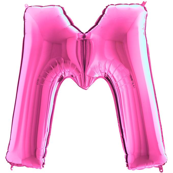 S/SHAPE FOİL BALON - LETTER -M- PINK