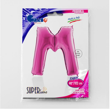 S/SHAPE FOİL BALON - LETTER -M- PINK