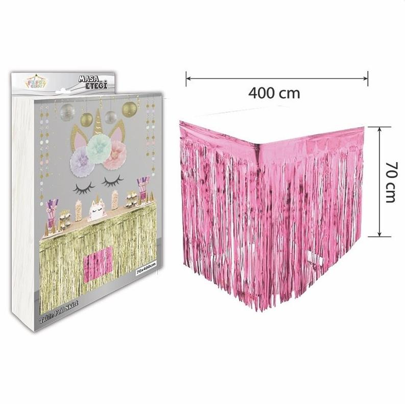 METALİZE MASA ETEĞİ PEMBE