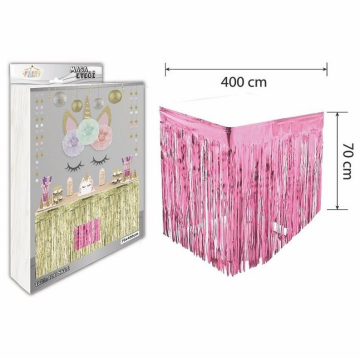 METALİZE MASA ETEĞİ PEMBE