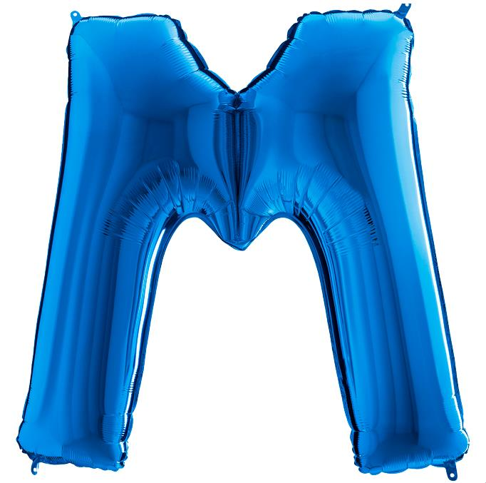 S/SHAPE FOİL BALON - LETTER -M- BLUE