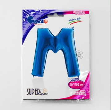 S/SHAPE FOİL BALON - LETTER -M- BLUE