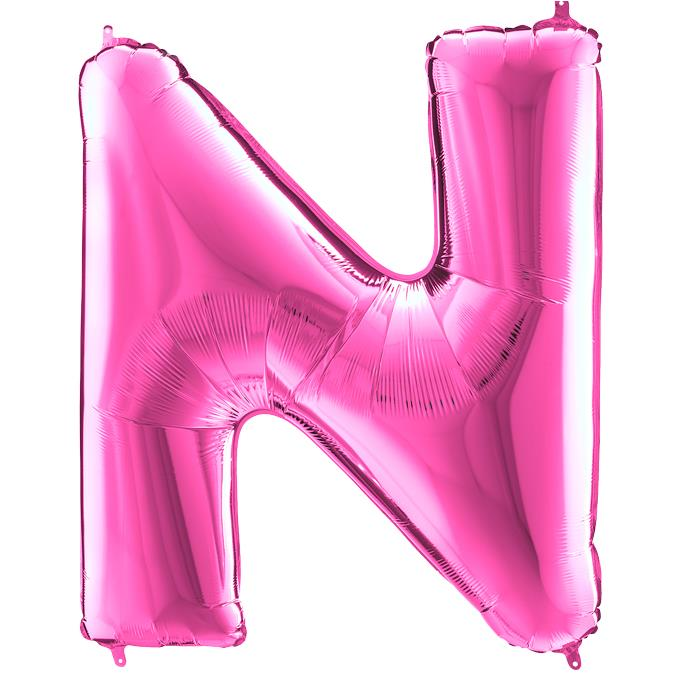 S/SHAPE FOİL BALON - LETTER -N- PINK