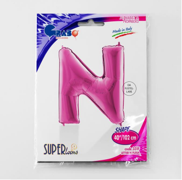 S/SHAPE FOİL BALON - LETTER -N- PINK