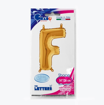 Harf Folyo Balon F Gold 35 Cm (Grabo)
