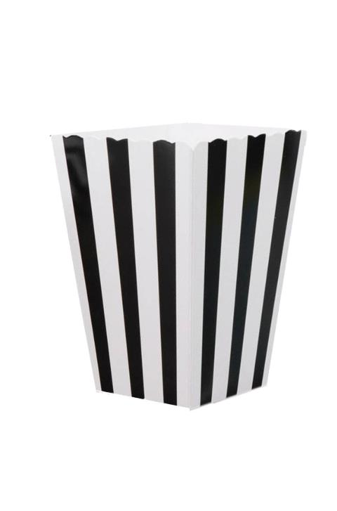 Popcorn Kutusu Siyah-Beyaz Çizgili